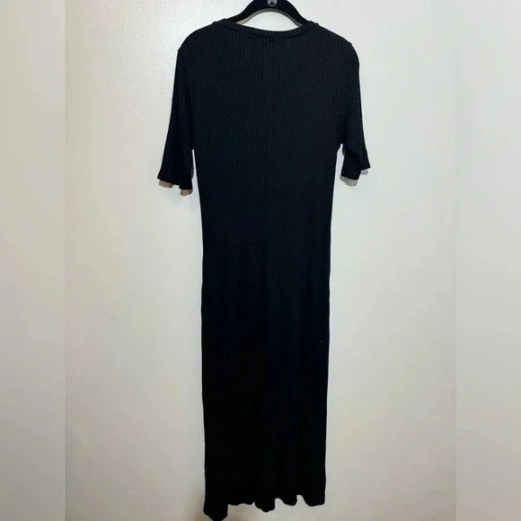 Reformation Black Ribbed Maxi Dress - Picture 3 of 6